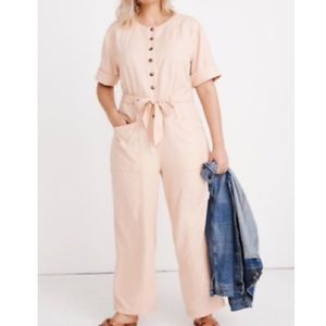 Madewell Button Front Belted Utility Jumpsuit